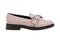 CHARLES & KEITH Embroidered Front Ribbon Round Toe Heeled Faux Leather Loafers for Women