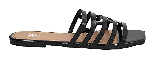 Dejavu Strap Square Toe Slides For Women Lightweight and easy to wear: Perfect for daily activities or casual outings. the box is cut off