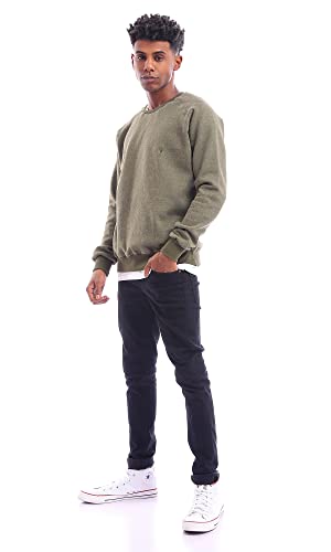 Ravin Men's 96034 Slip-On Heather Olive Long Sleeve Sweatshirt