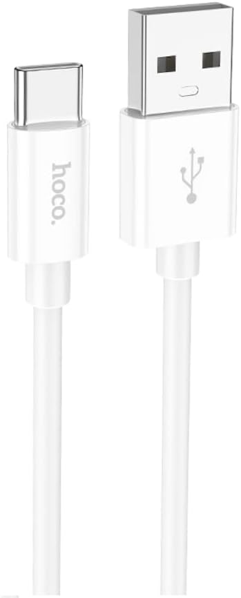 Hoco X87 - Magic Silicone Charging And Data Transmittion Cable (3A - 1M), USB-C Plug Compatible With Samsung Huawei Xiaomi Oppo - White