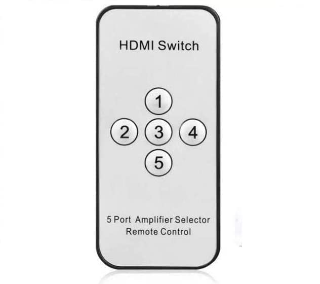 مفتاح HDMI Keendex kx2266 5x1 مع جهاز تحكم عن بعد لاسلكي بالأشعة تحت الحمراء (يدعم ألترا إتش دي 3D 4K) - أسود
