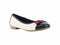 Sprox Two-Tone Front Bow Flat Shoes for Women - Navy and White