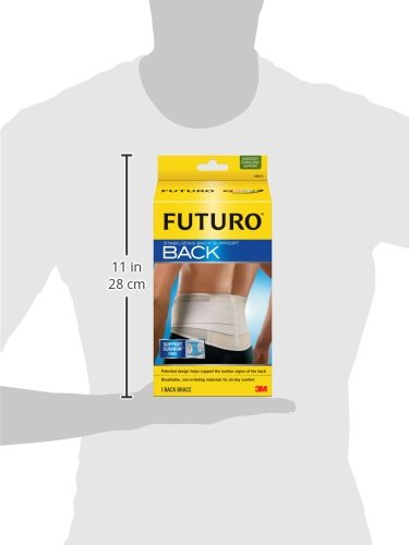 Futuro Comfort Stabilizing Back Support, 2L-3XL, Firm Support with Cushion Pads for Sore Muscles, 46917EN