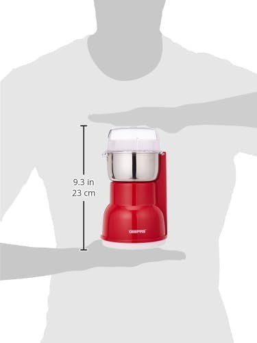Geepas 180W Electric Coffee Grinder - Stainless Steel Blade |Stainless Steel Cup for Grinding, Overheat Protection | Removable Steel Bowl