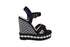 صندل Pixi Suede Shell Detail Cross Strap Wedge للنساء