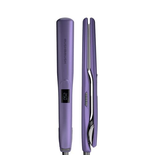 Rush Brush Straightener PurpleTitanium Plates, 250°C, 18 Heat Level, MHM Plate Fast Heating