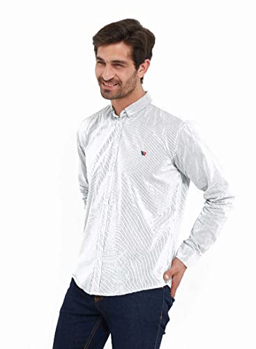 White Rabbit Men's Long Sleeve Stripe Pattern Shirt