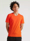 Solid V-neck T-shirt with Short Sleeves - Safqqa Egypt