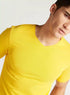 Solid V-neck T-shirt with Short Sleeves - Safqqa Egypt