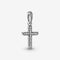 قلادة باندورا الفضية بتصميم الصليب مرصعة بحجر زركون شفاف