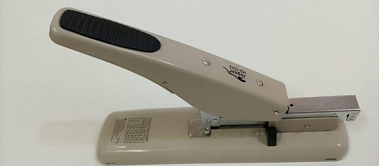 Large Stapler Jaguar 23/6, 23/8, 23/10, 23/13 - 100 Sheets HD-1213, Made in India - Beige