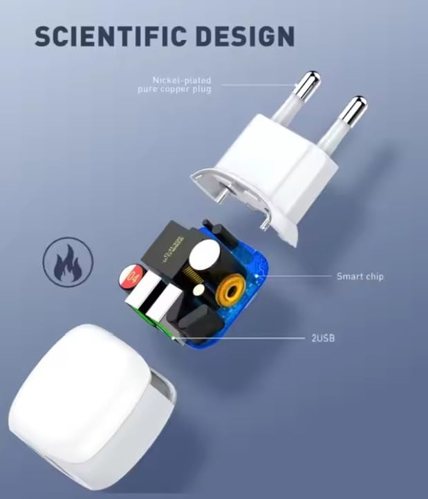 LDNIO A2218 Fast Wall Charger With Dual USB Ports USB To Type-C Cable And Practical Design Fits Multi Devices 2.4A - White