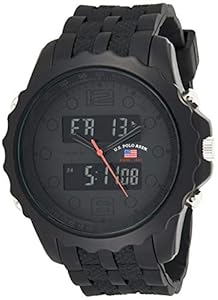 U.S. Polo Assn Men Digital Sports Watch Black Waterproof Silicone Strap – Safqqa Egypt
