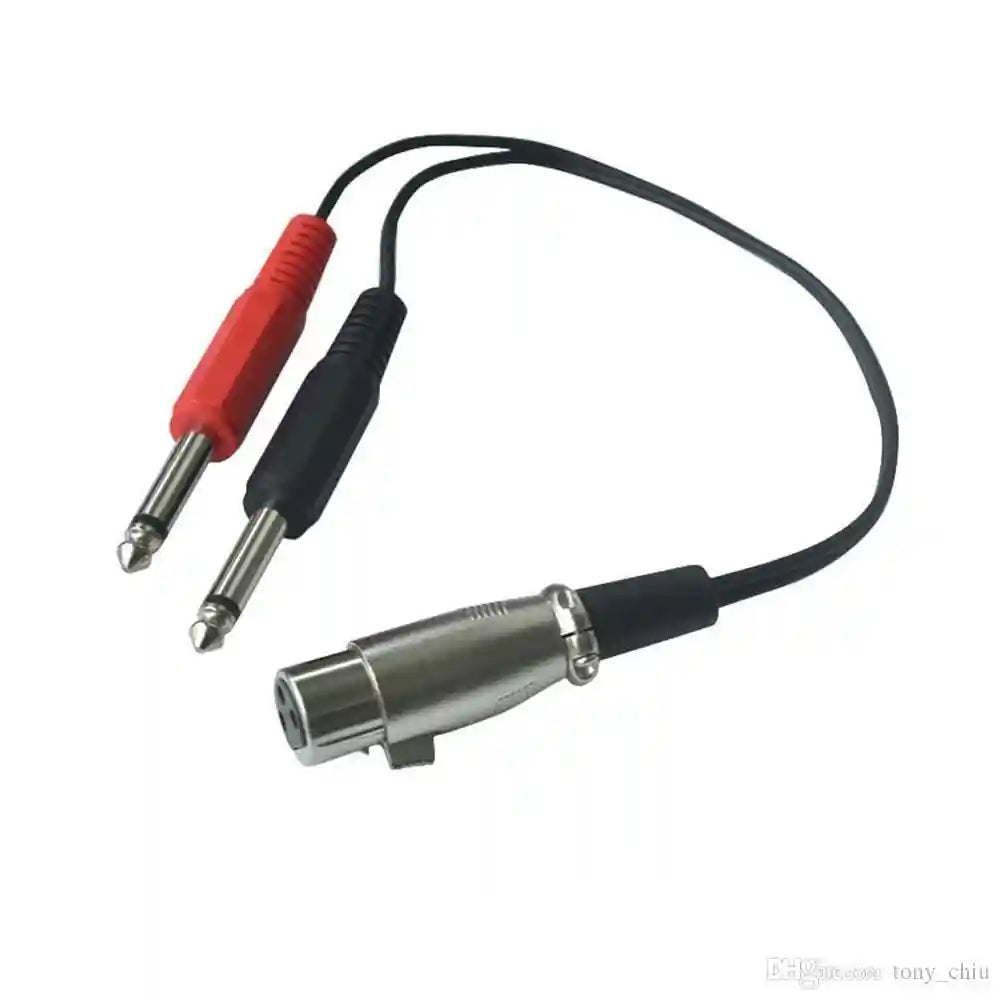 Keendex KX 2178 XLR Female Socket to Dual Mono 6.35mm Male Cord for Mic - Black - Safqqa Egypt