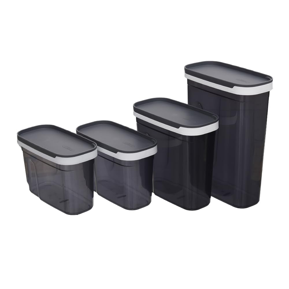 Aksa Mono Plastic Pantry Set of 4 Pieces - Transparent
