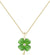 BUBGDYFO Women Four Leaf Clover Necklace Gold Chain Green Opal Pendant