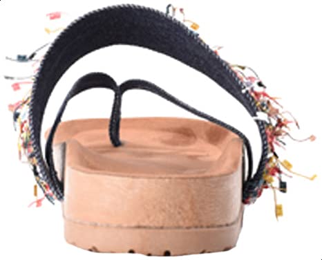 Deeda Faux-Leather Tassel Detail Thong Slippers for Women - Safqqa Egypt