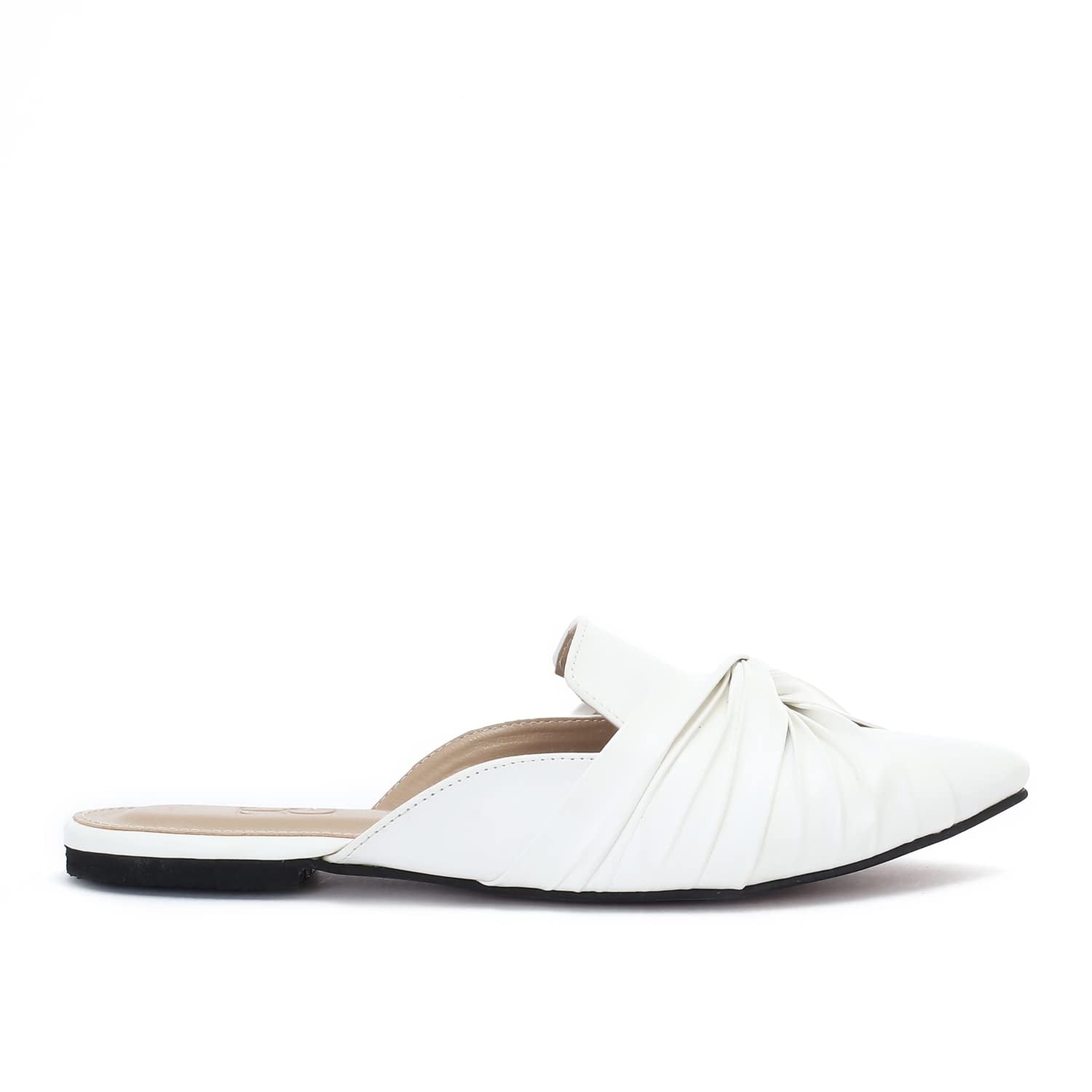Trust Group Ruched Pointed Mule For Women,Stylish ruched upper for a refined look.