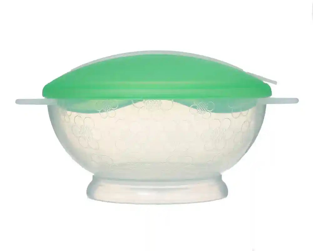 Plastic Food Set with Lid for Kids – 2 Pieces (Plate + Spoon)