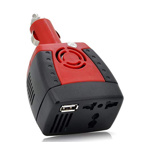 محول طاقة سيارة 150 واط - 12 فولت تيار مستمر إلى 220 فولت تيار متردد بالإضافة إلى منفذ USB 5 فولت