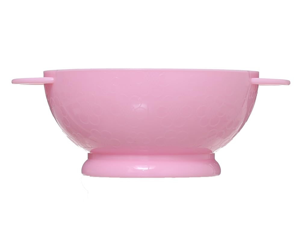 طقم طعام للأطفال من البلاستيك 3 قطع (طبق + ملعقة + شوكة) باللون الوردي – موديل DR-A-629