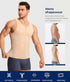 TAILONG Men Compression Shirt for Body Slimming Tank Top Shaper Tight Undershirt Tummy Control Girdle (Beige)