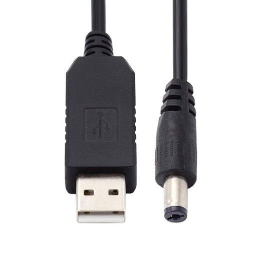 كابل موصل طاقة بربط أسطوانة 100 سم 5V USB 2.0 Type-A إلى 5.5x2.1m Duck 12V Voltage Riser Boost Plug