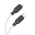 Hoco X90 - Cool PD Silicone Fast Charging And Data Transmittion Cable (20W - 1M), USB-C To Lightning Plug, Compatible With Apple iPhone iPad Airpods - White - Safqqa Egypt