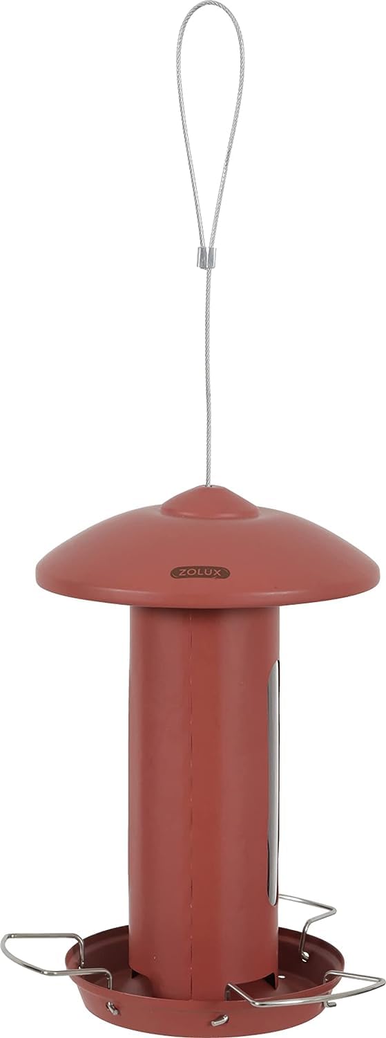 ZOLUX BIRD FEEDER, RED TERRA METAL 180x90x420mm - Bird Accessories