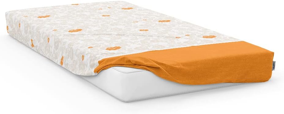 Continental comfort bed sheet fitted 144t.c california autumn glory-orange 100x200cm