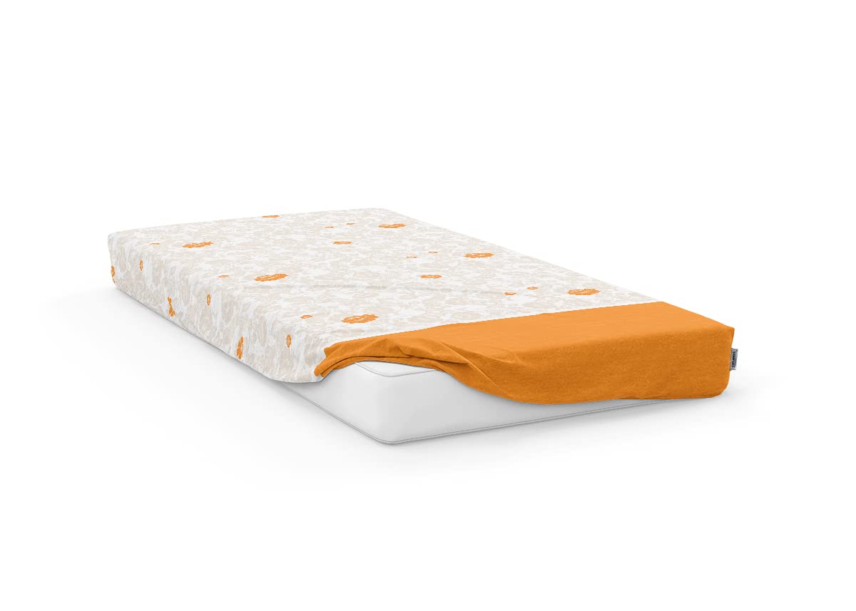 Continental comfort bed sheet fitted 144t.c california autumn glory-orange 100x200cm