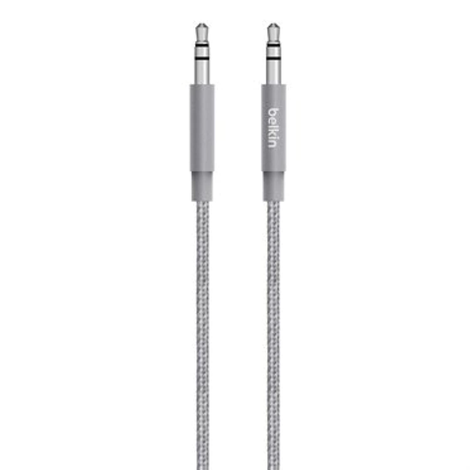 Belkin Mixit Metallic Aux Audio Cable 4 Ft / 1.2 Meters - 3.5Mm Braided Tangle Free Auxiliary Cable With Aluminuim Connectors, Durable And Sleek Audio Link - Grey