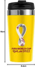 استمتع بمشروباتك المفضلة أثناء التنقل مع كوب الفولاذ المقاوم للصدأ بعزل حراري FIFA World Cup قطر 2022 – البرازيل (450مل). مصنوع من فولاذ مقاوم للصدأ عالي الجودة،