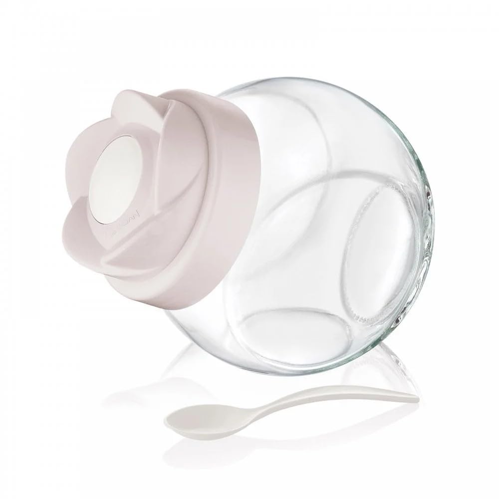 برطمان بقاعدة مزدوجة على شكل زهرة التيوليب مع معلقة، 750 سم مكعب من باجر