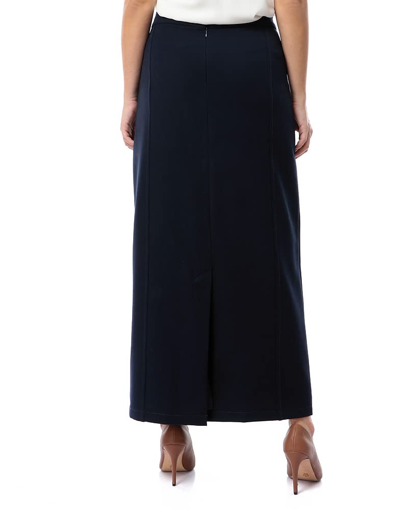 Esla Womens Solid Casual Long Skirt Long Skirt
