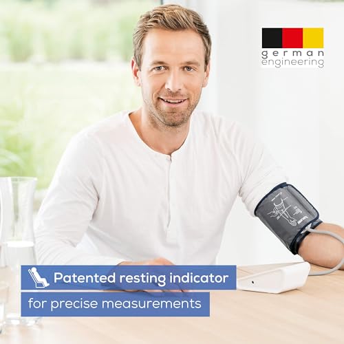 Beurer BM28 Upper Arm Blood Pressure Monitor with Patented Resting Indicator for Accuracy, Cuff Position Assistance and Colour-Coded Risk Indicator