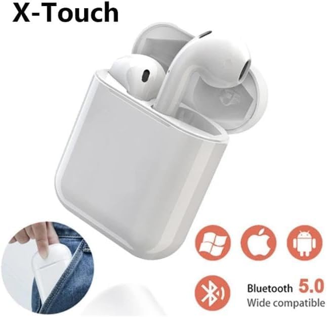سماعات أذن ستيريو لاسلكية X Touch Pro True مع علبة شحن - أبيض