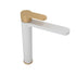 Sarrdesign Tara SD 1255-D-WGP Single-Handle Basin Mixer Faucet, White & Gold Finish-Damage Box