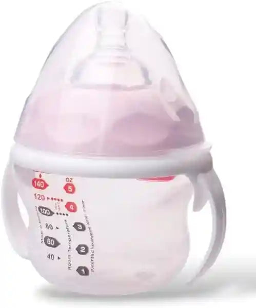 Japlo Nana Natural Feeding Bottle - 160ml, with Anti-Colic Nipple & Lukewarm Water Mixer, Separate Handles for Easy Feeding - Safqqa Egypt