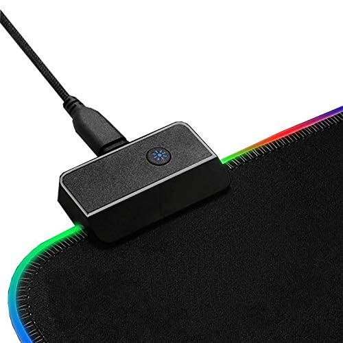 وسادة ماوس كبيرة بإضاءة ليد ار جي بي لماوس الألعاب السلكي بمنفذ USB، قاعدة ماوس للكمبيوتر