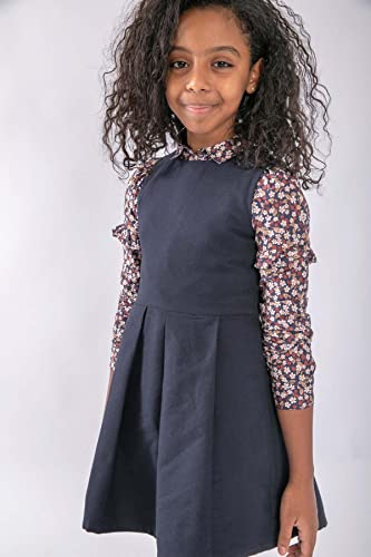 Concrete Girls’ Sleeveless Flannel Dress with Pleats - Model C523DR7-W23-14P-1016