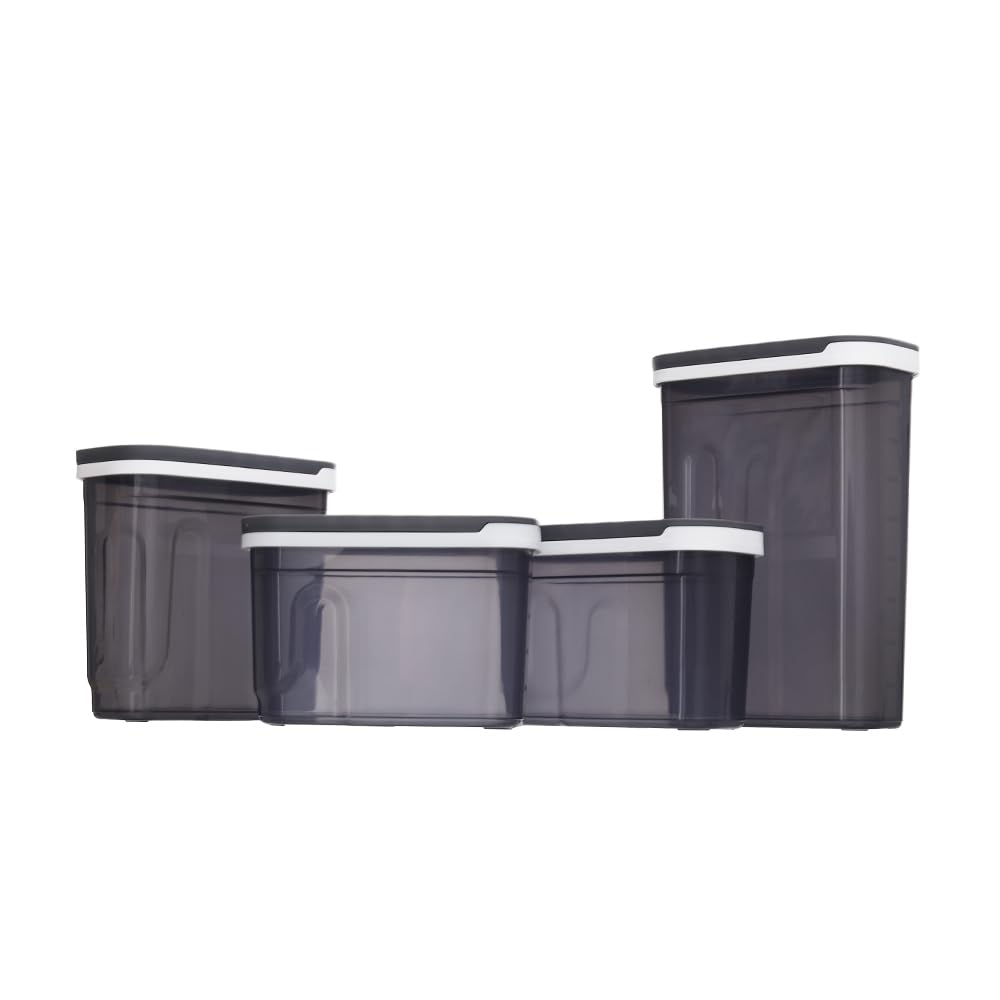 Aksa Mono Plastic Pantry Set of 4 Pieces - Transparent