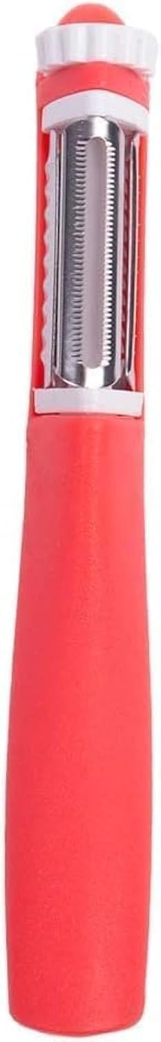 Generic Stainless Steel 3 Function Kitchen Peeler Plastic Handle Red White