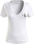Women’s Monogram Logo Slim V-Neck Short Sleeve Knit Top