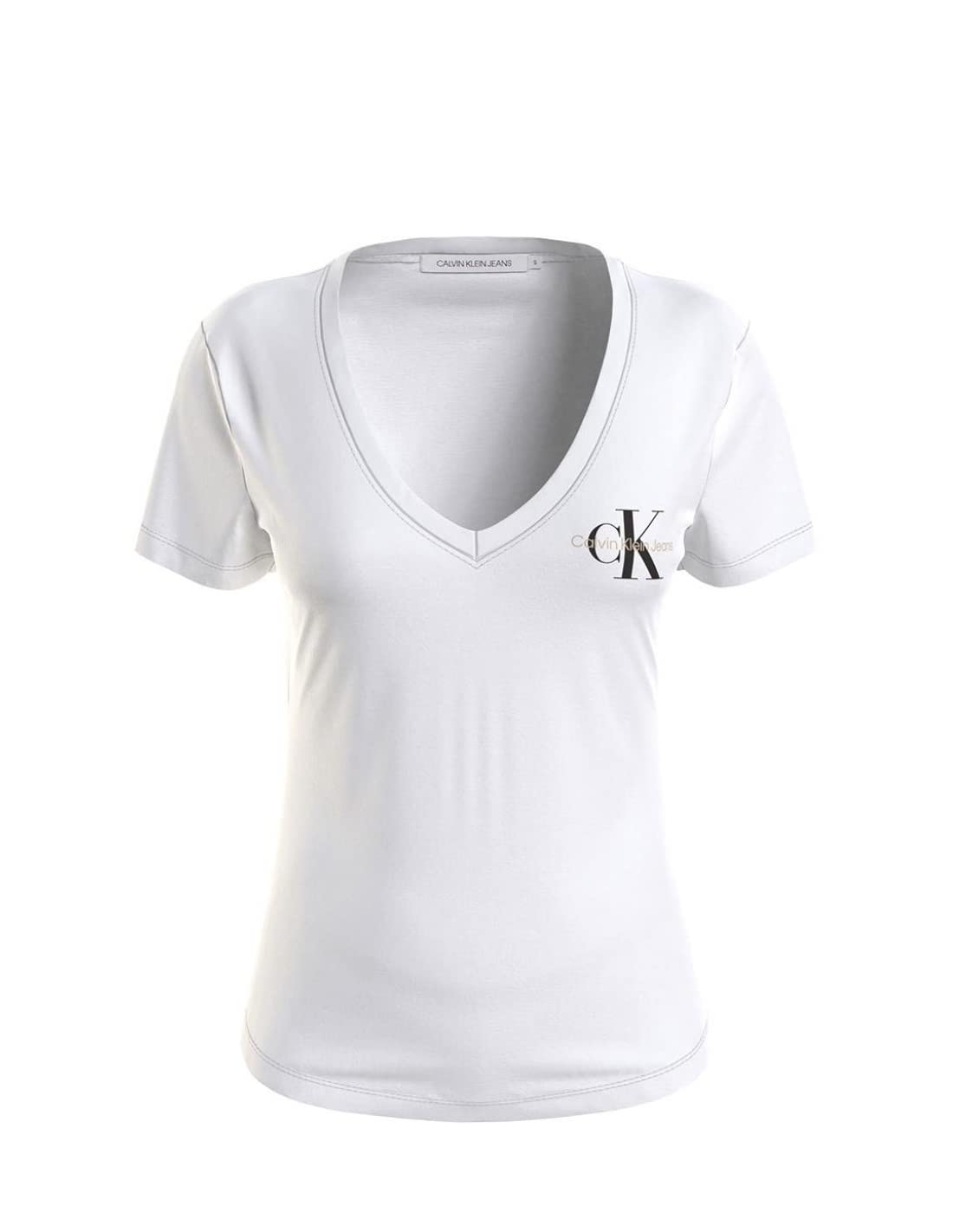 Women’s Monogram Logo Slim V-Neck Short Sleeve Knit Top