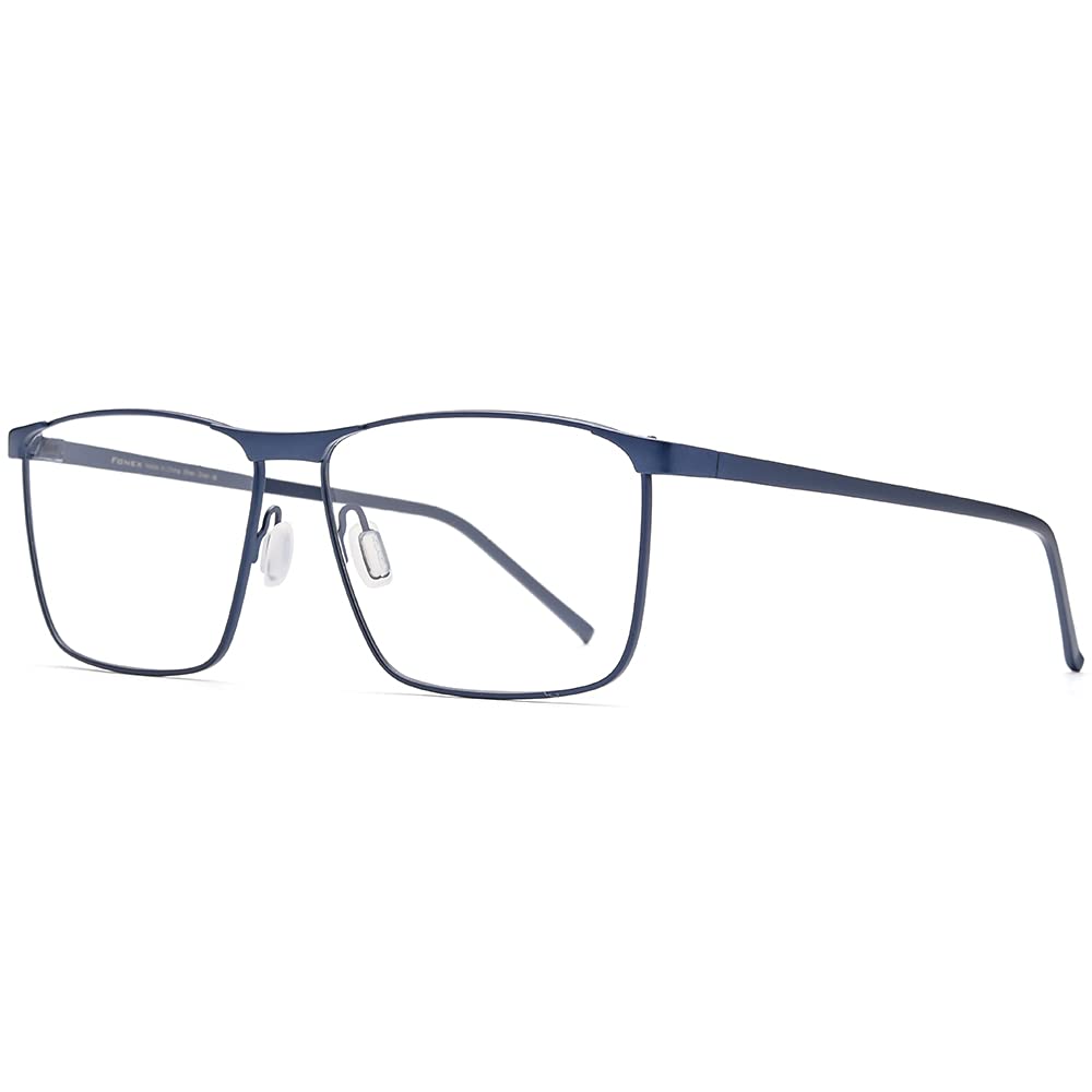 Fonex Pure Titanium Glasses Frame for Men,Square Full Rim Myopia Optical Eyeglasses