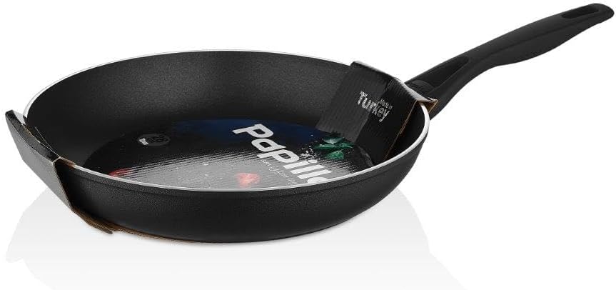 Papilla Alize 24 cm Forged Frying Pan, Induction & Gas Compatible, Non-Stick Cookware, Made in Turkey, Black