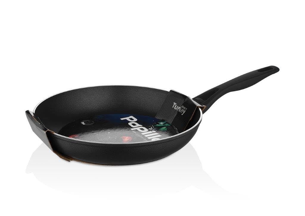 Papilla Alize 24 cm Forged Frying Pan, Induction & Gas Compatible, Non-Stick Cookware, Made in Turkey, Black