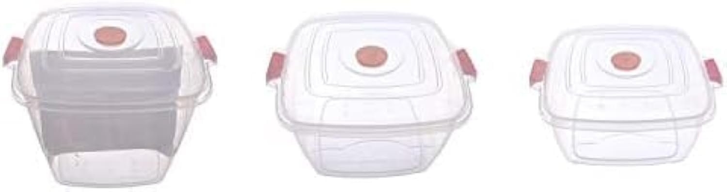 Plastic Square Food Storage Box Set – 3 Pieces