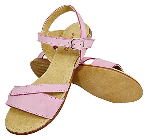 Summer Slingback Velcro Closure Flat Sandals for Girls